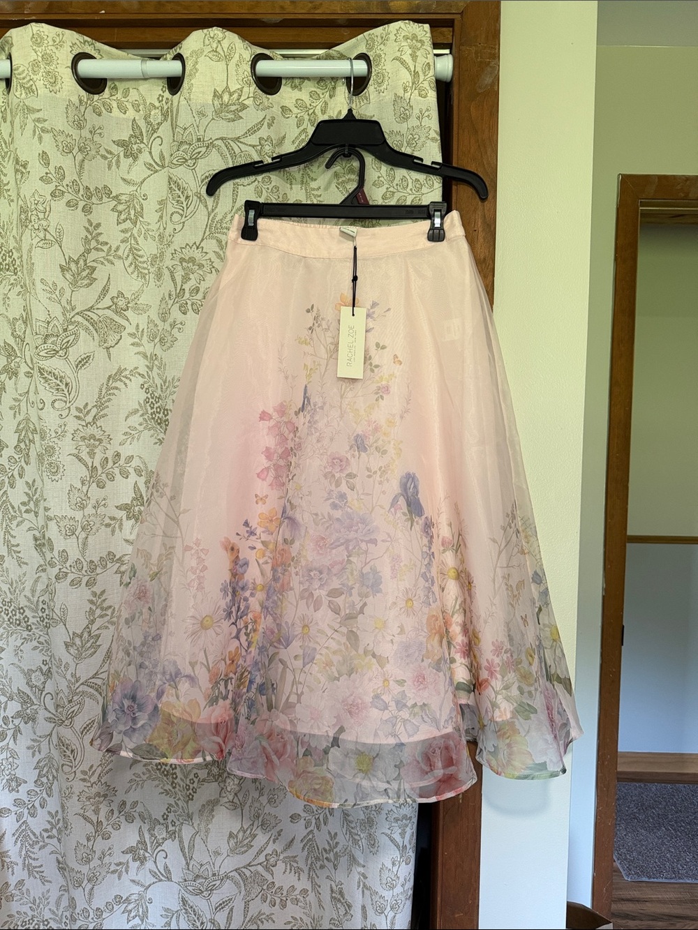 Rachel Zoe Pastel Pink Floral Circle Skirt